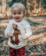 Organic Cotton Kids Long Sleeved Top | Rabbit - handpainted