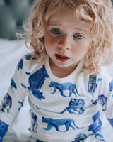 Fauna Kids Organic Cotton Slim Fit Jog Pants, High Tea Leopard Print Fauna Kids