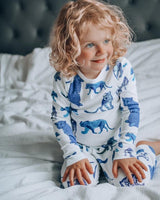 Fauna Kids Organic Cotton Slim Fit Jog Pants, High Tea Leopard Print Fauna Kids