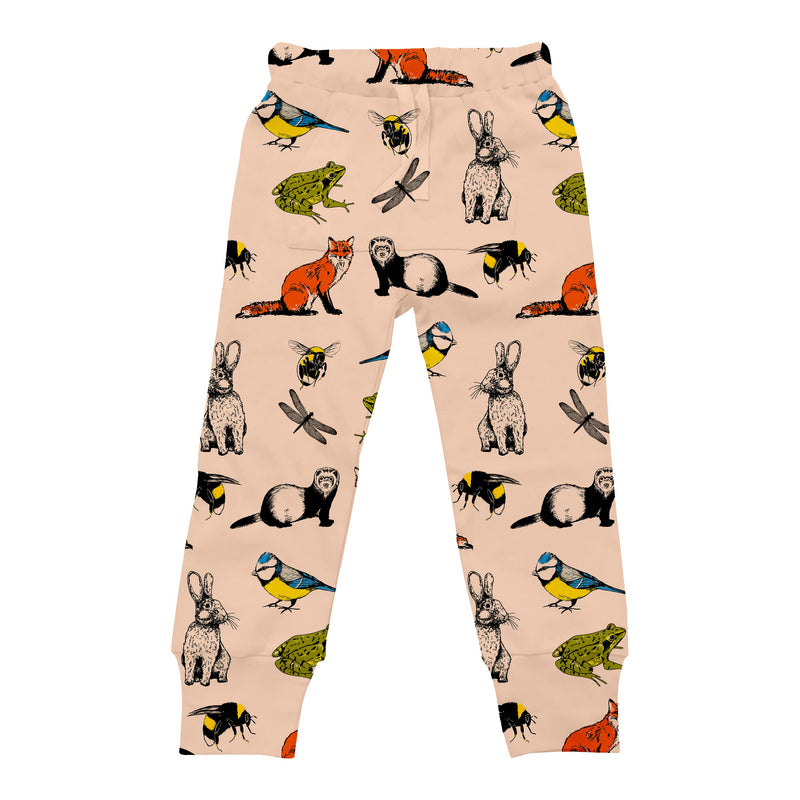 Fauna Kids Organic Cotton Slim Fit Jog Pants, Rabbit & Friends