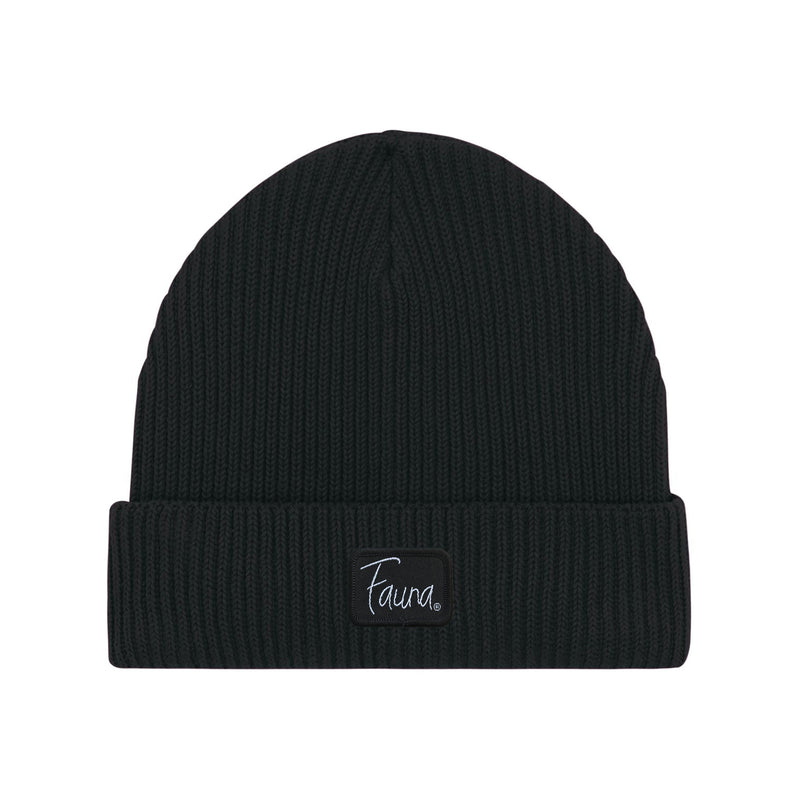 Fauna Logo Fisherman Beanie Hat | Black