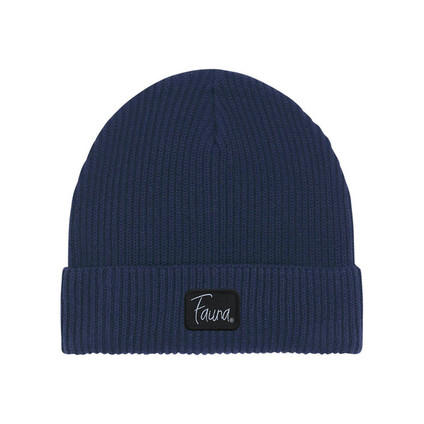 Fauna Logo Fisherman Beanie Hat | Navy