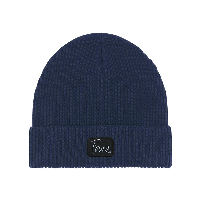 Fauna Logo Fisherman Beanie Hat | Navy