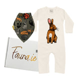 Baby Gift Box | Organic Cotton Two Piece with Rabbit Onesie fauna.ie