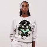 Organic Cotton Women's Graphic Sweatshirt | Moonflower Cool Heather