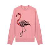 Unisex-Sweatshirt aus Bio-Baumwolle | Flamingo auf Natur