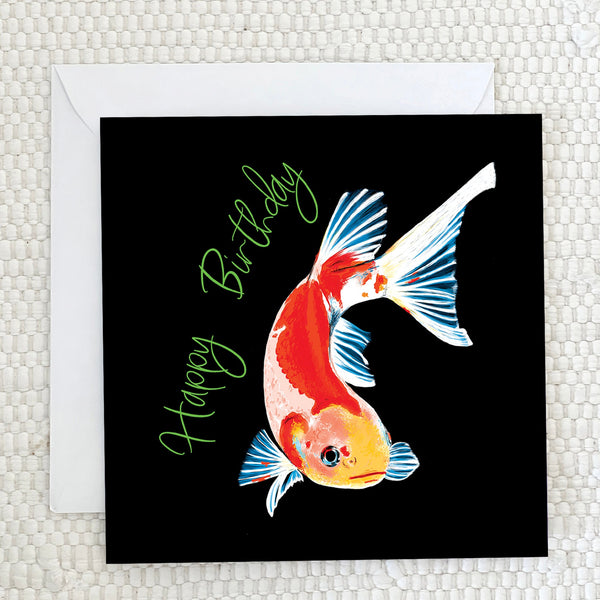 'Happy Birthday' - Koi Fish Greeting Card - fauna.ie
