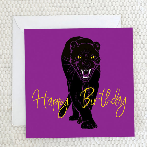 'Happy Birthday' - Panther Greeting Card - fauna.ie