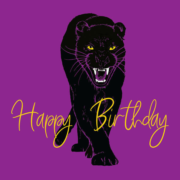 'Happy Birthday' - Panther Greeting Card - fauna.ie