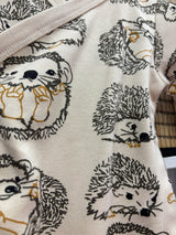 Organic Cotton Baby Bodysuit | Kimono Style | hedgehog