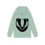 Kids Organic Cotton Hoodie | Badger Aloe Green Fauna Kids