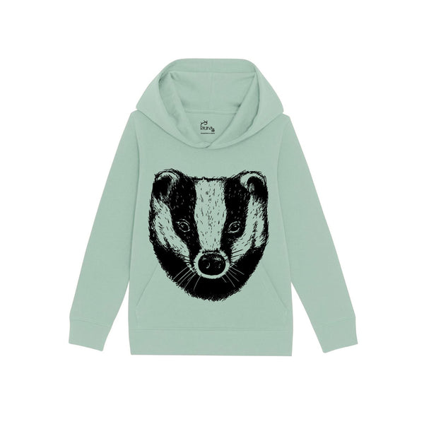 Kids Organic Cotton Hoodie | Badger Aloe Green Fauna Kids