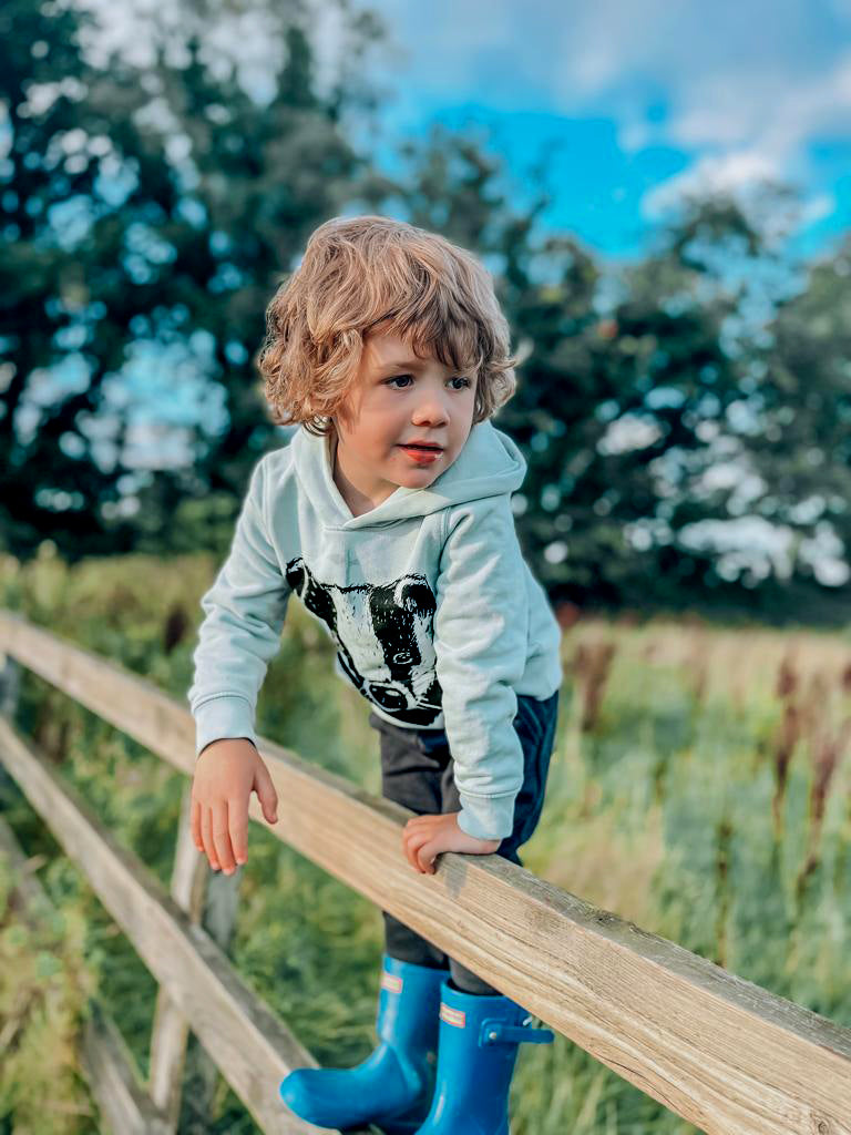 Kids Organic Cotton Hoodie | Badger Aloe Green Fauna Kids