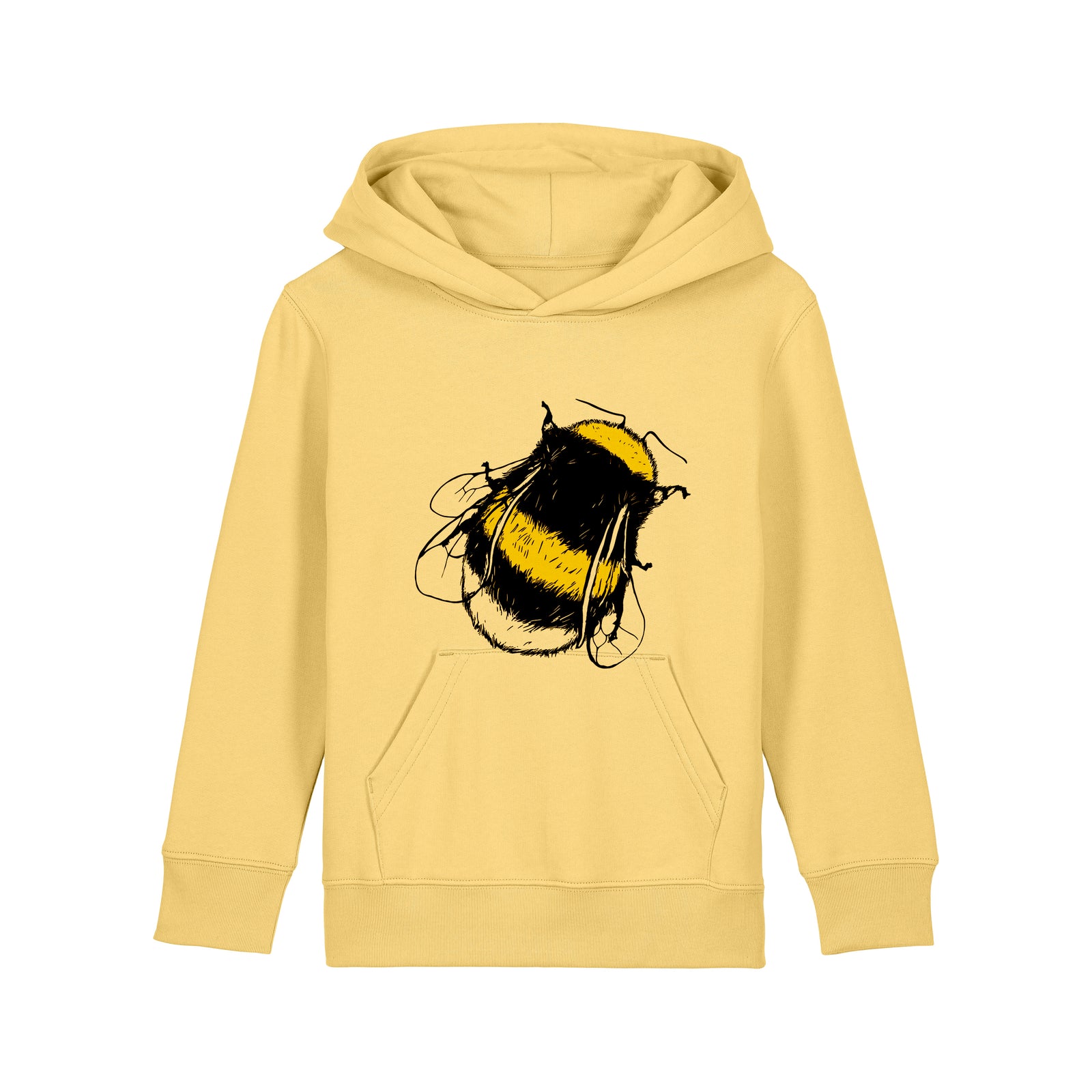 Organic Cotton Kids Hoodie Bee on golden yellow –