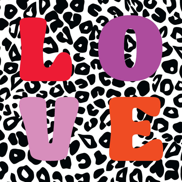 'LOVE' Greeting Card - pink fauna.ie