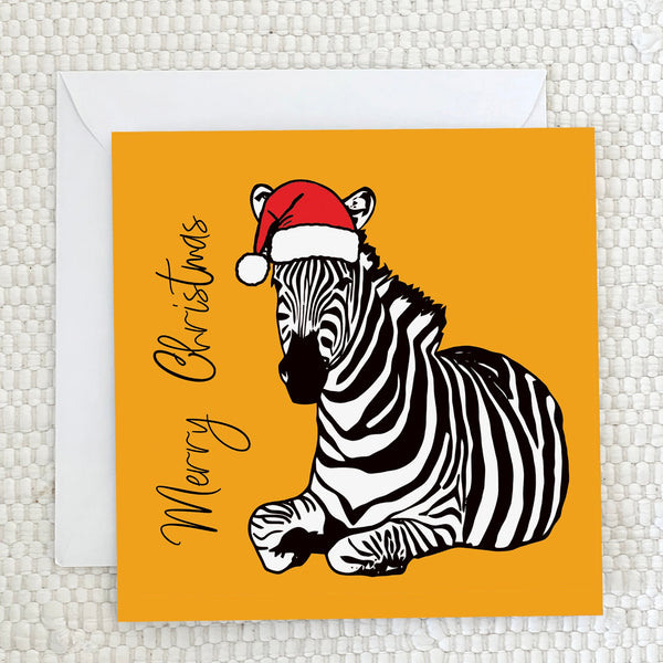 'Merry Christmas' Zebra Christmas Card