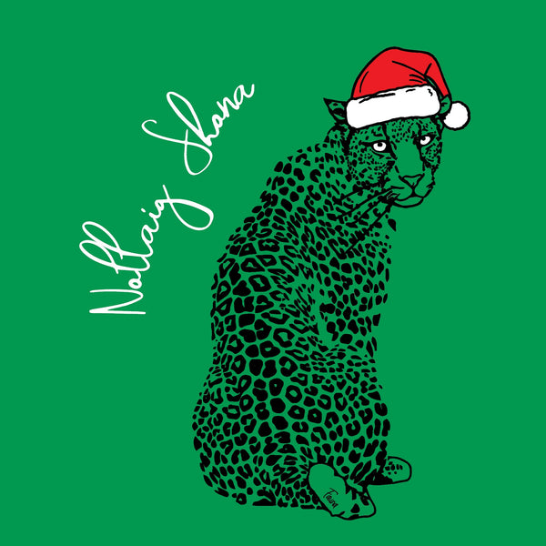 'Nollaig Shona' Leopard Christmas Card