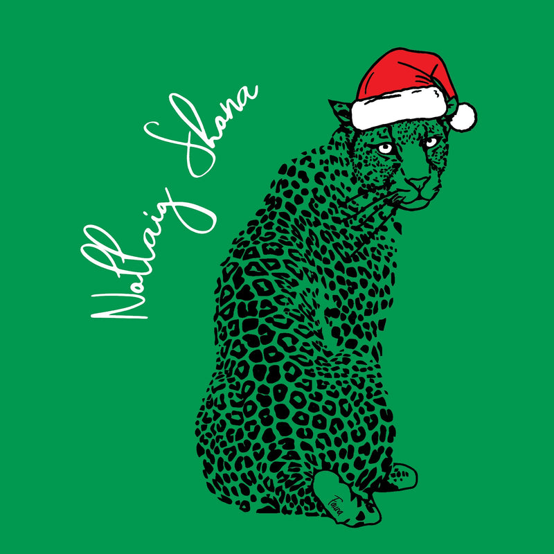 'Nollaig Shona' Leopard Christmas Card