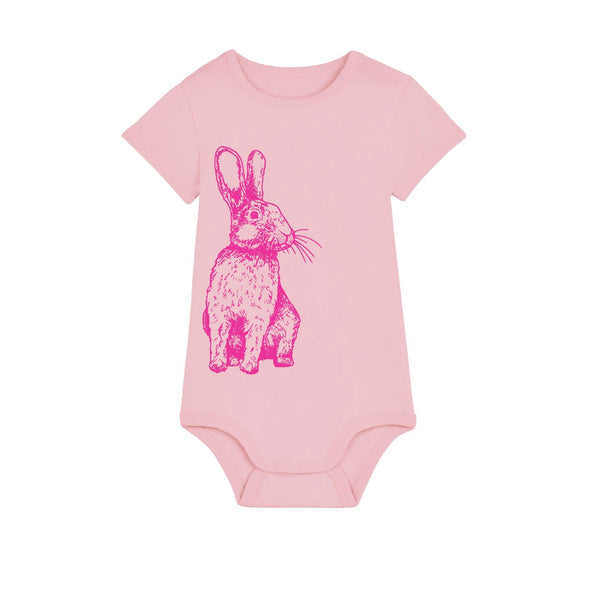 Organic Cotton Baby Bodysuit | Handprinted Rabbit - fauna kids