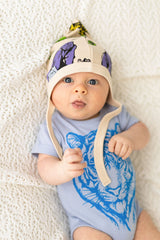 Organic Cotton Baby Bodysuit | Handprinted Tiger - fauna kids