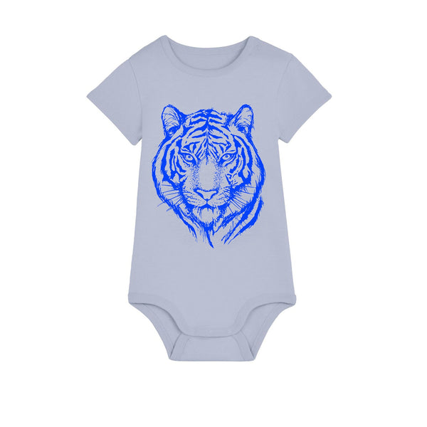 Organic Cotton Baby Bodysuit | Handprinted Tiger fauna kids