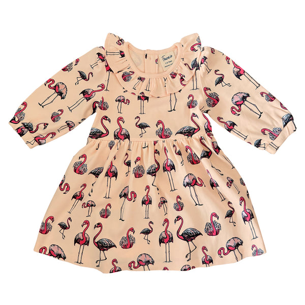 Organic Cotton Dress For Kids | Flamingo Print