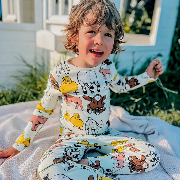 Organic Cotton Kids Long Sleeved Top | Farmyard Fauna Kids