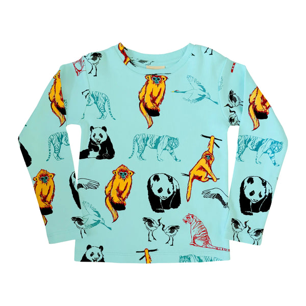 Organic Cotton Kids Long Sleeved Top | Panda & Friends Fauna Kids