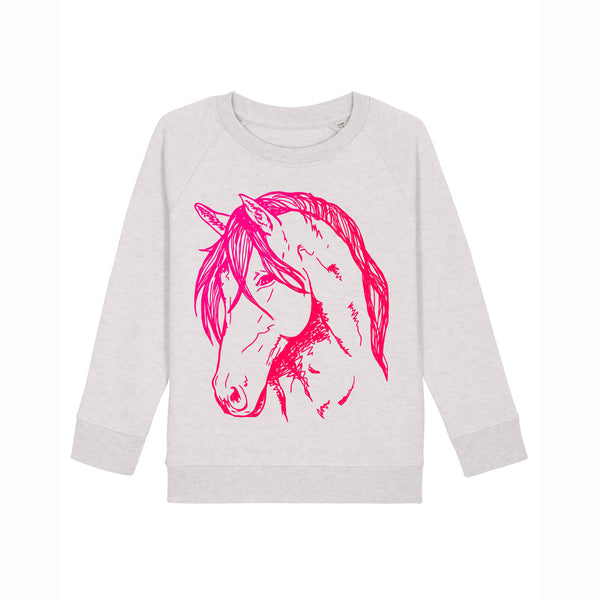 Sweat-shirt en coton biologique pour enfants | Blaireau sur crème chiné 