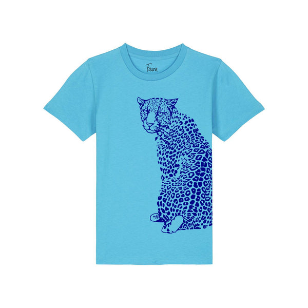 Fauna Kids T-Shirt | Blue Leopard