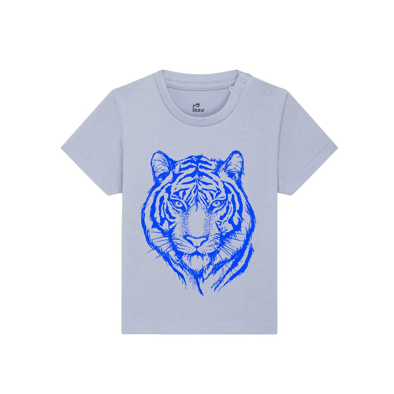 Organic Cotton Kids T-Shirt | Blue Tiger Fauna Kids