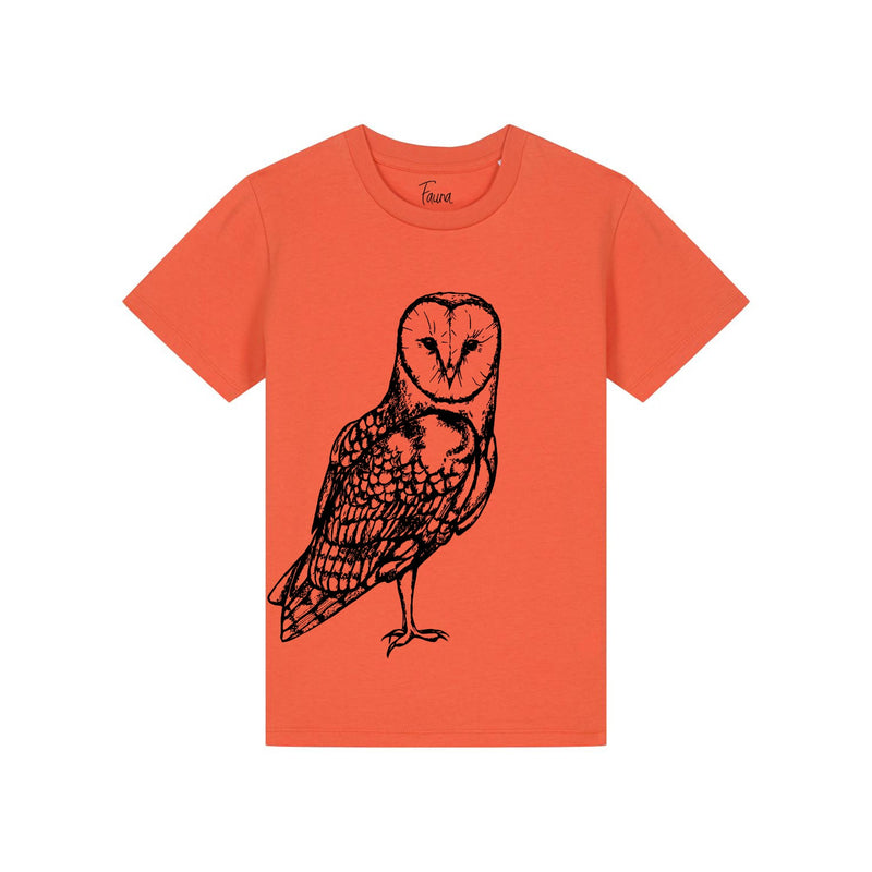 Kinder-T-Shirt aus Bio-Baumwolle | Orangefarbene Koralleneule 