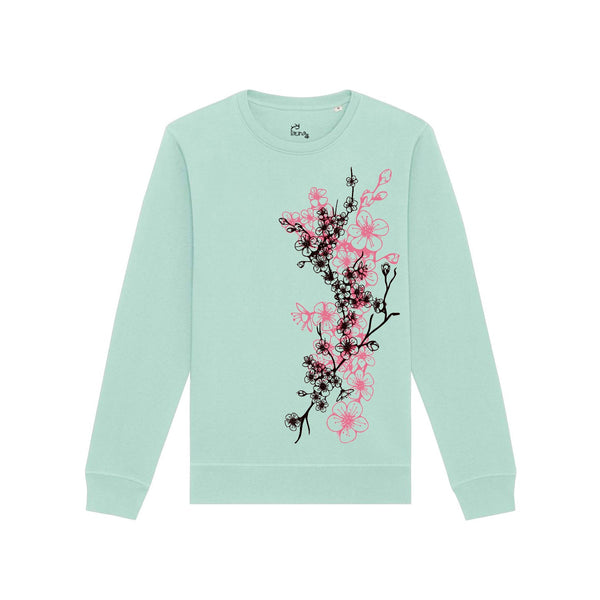 Women's Graphic Sweatshirt | Cherry Blossom Blue - fauna.ie