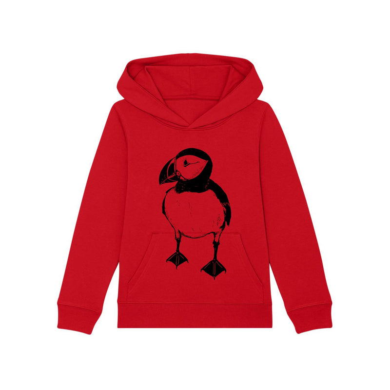 Organic Cotton Unisex Hoodie | Puffin Red Fauna