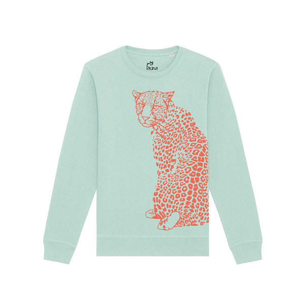 Women's Graphic Sweatshirt | Coral Leopard - fauna.ie
