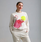 Unisex Graphic Sweatshirt | Flamingo on natural - fauna.ie