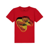Fauna Kids T-Shirt, Gold snake on Red Fauna Kids