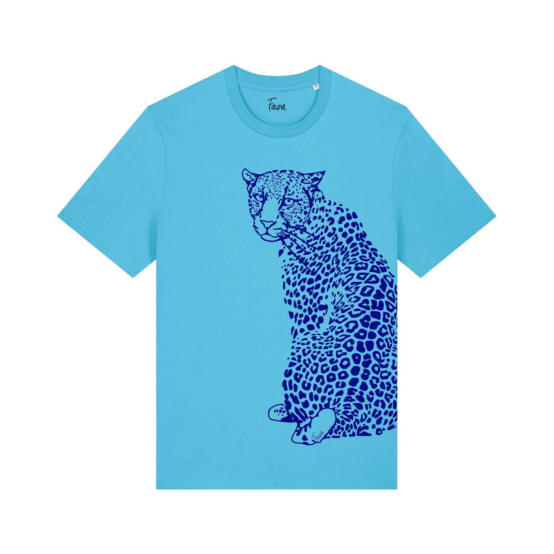 Organic Cotton Unisex T-shirt | Leopard on Aqua