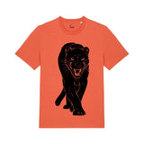 Unisex-T-Shirt aus Bio-Baumwolle | Rote Rose auf Rosa 