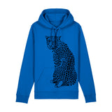 Organic Cotton Unisex Hoodie | Leopard on Royal Blue | Fauna.ie