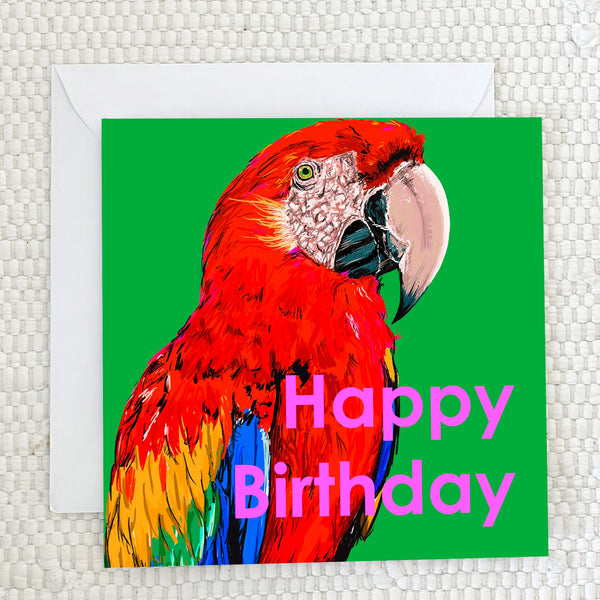 Parrot Birthday Card - fauna.ie