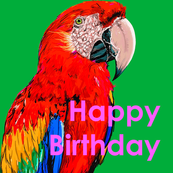 Parrot Birthday Card - fauna.ie
