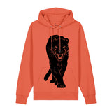 Organic Cotton Unisex Hoodie | Panther on Salsa Orange