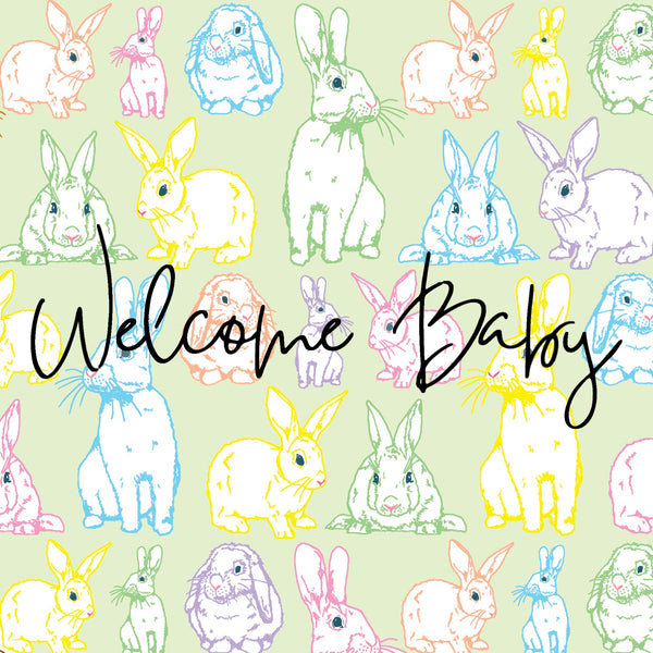 'Welcome Baby' Green Greeting Card - fana.ie