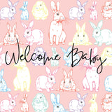 'Welcome Baby' Pink Greeting Card - fauna.ie