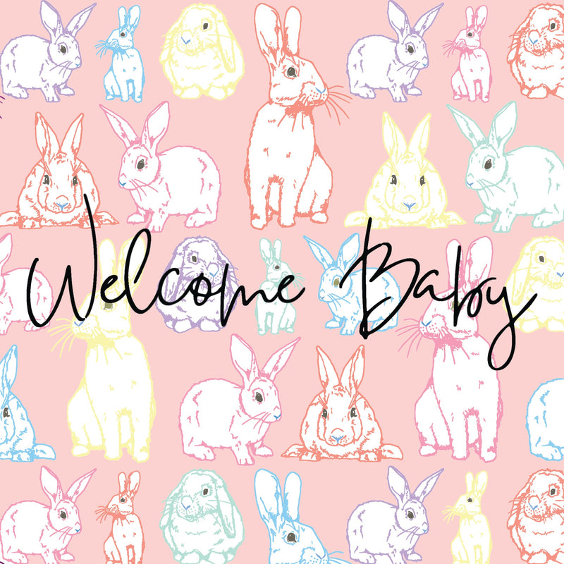 'Welcome Baby' Pink Greeting Card - fauna.ie