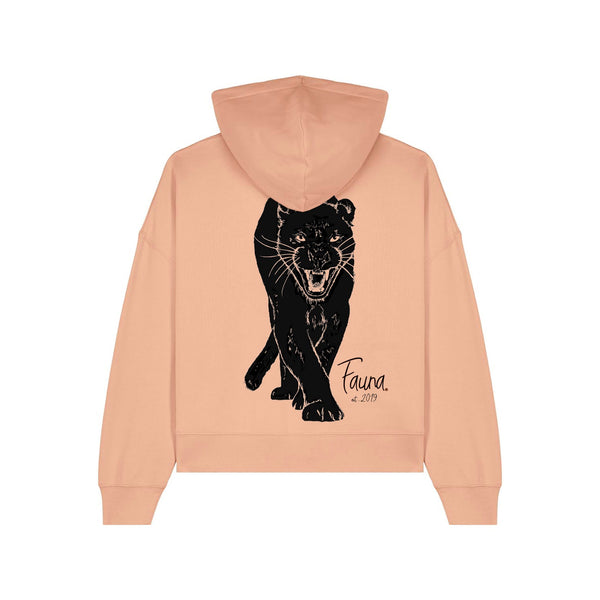 Women's Hoodie | Panther on peach - fauna.ie
