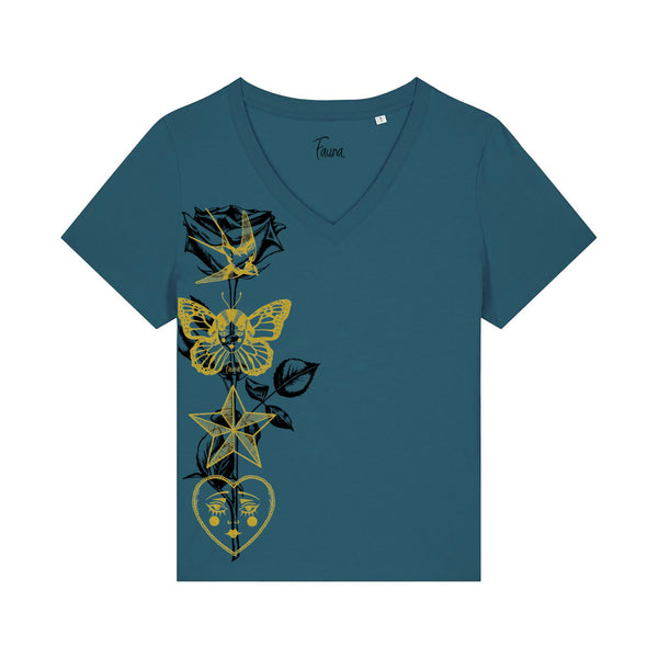 Women's v-neck t-shirt | tattoo on Stargazer