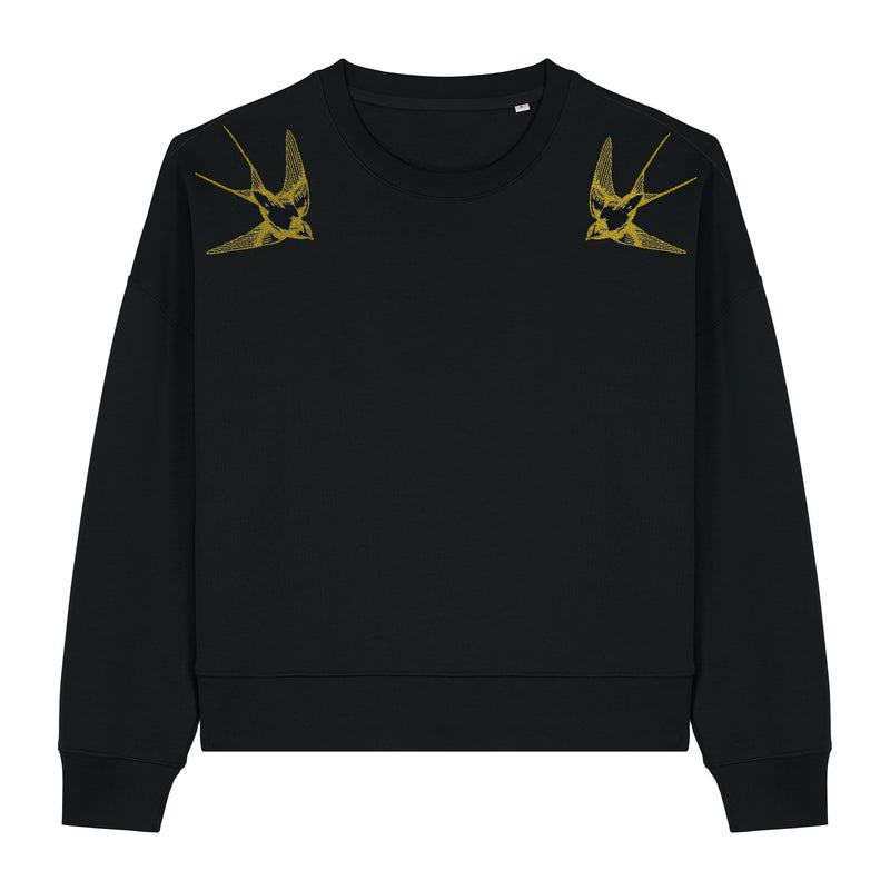 Women's sweatshirt | cropped sweatshirt | graphic sweatshirt | swallows | fauna.ie