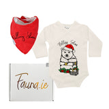 Baby Christmas Gift Box | Hand Printed Two Piece with Polar Bear Onesie